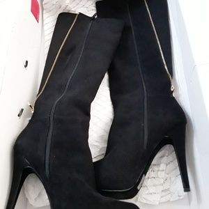 Womens sued stiletto boots